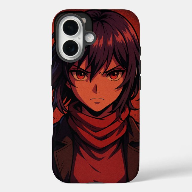 Étui téléphonique Fierce Anime Girl (Verso)