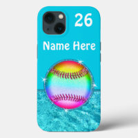 Étui téléphonique personnalisé, Softball, NOUVEAU