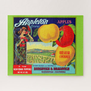 etwa 1900 Appleton-Äpfel-Kratetikett