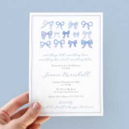 Etwas altes neues, geliehenes Blue Bows Brautparty Einladung