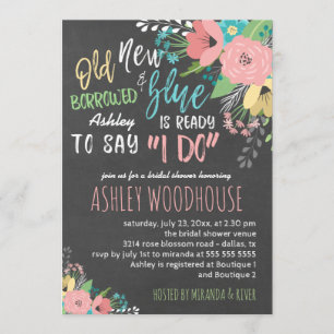 Etwas Altes & Neues I Do Chalkboard Brautparty Einladung