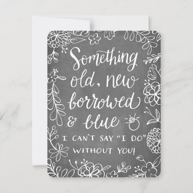 Etwas Altes Neugeborenes | Bridesmaid Einladung (Vorderseite)