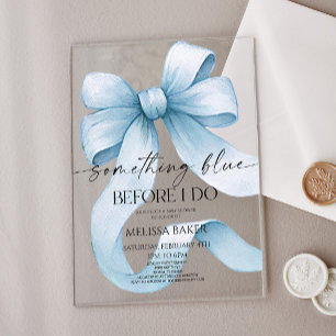 Etwas Blau bevor ich Blue Bow Brautparty mache Acryleinladungen
