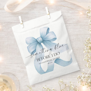 Etwas Blau bevor ich Blue Bow Brautparty mache Geschenktütchen