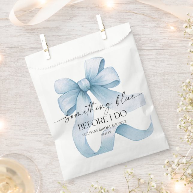 Etwas Blau bevor ich Blue Bow Brautparty mache Geschenktütchen (Ausgeschnitten)
