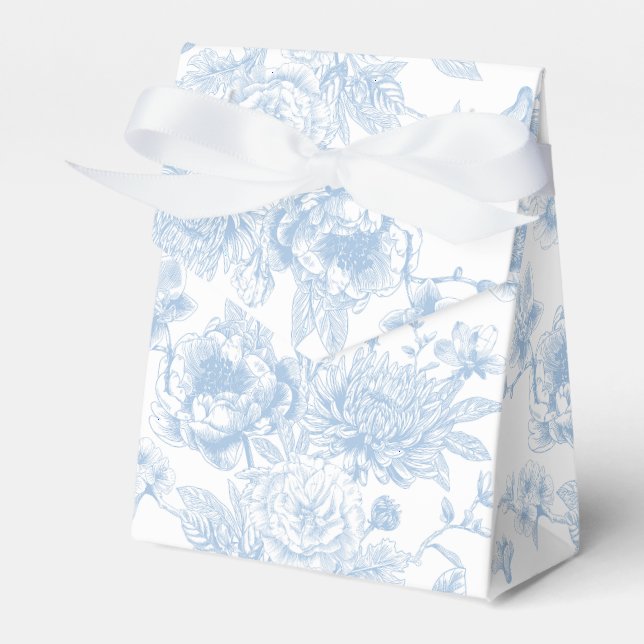Etwas Blau, bevor ich Blue Floral Toile Geschenkschachtel (Vorderseite)