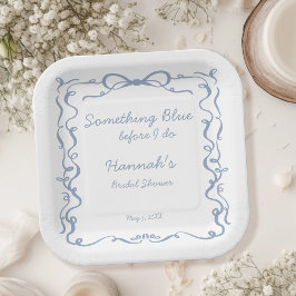 Etwas Blau, bevor ich Bow Brautparty Pappteller