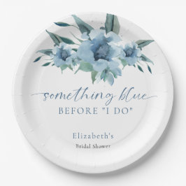 Etwas Blau, bevor ich Brautparty floral Pappteller