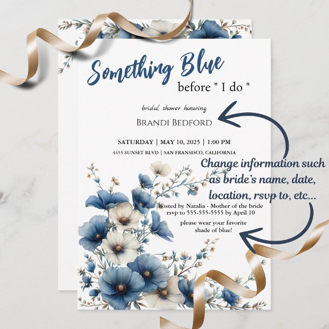Etwas Blau, bevor ich Brautparty mache Einladung (How cute is this Bridal Shower Invitation! Get yours now and wow your guests!)