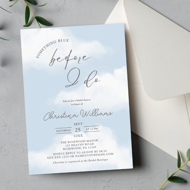 Etwas Blau, bevor ich Brautparty mache Einladung (Von Creator hochgeladen)