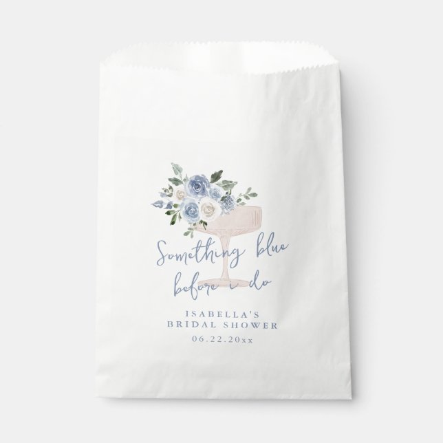 Etwas Blau bevor ich Brautparty mache Geschenktütchen (Vorderseite)