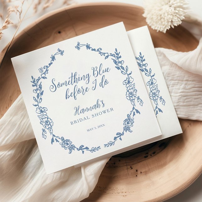 Etwas Blau, bevor ich Brautparty mache Serviette (Von Creator hochgeladen)