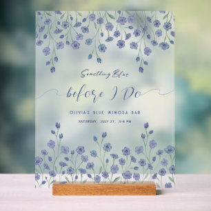 Etwas Blau, bevor ich Brautparty Mattiert Acrylschild