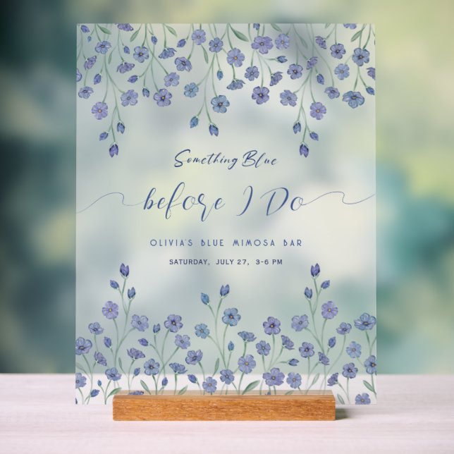 Etwas Blau, bevor ich Brautparty Mattiert Acrylschild (Neutral)