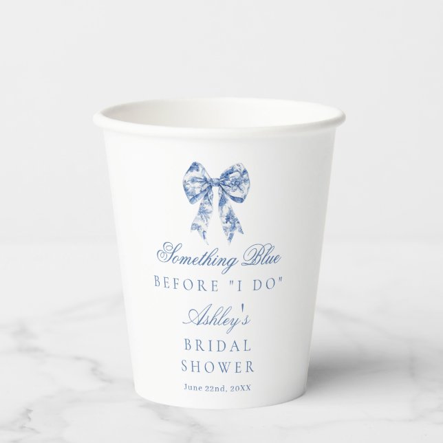 Etwas Blau, bevor ich Brautparty Paper Cup Pappbecher (Vorderseite)