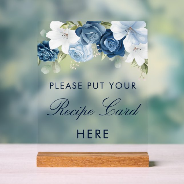 Etwas Blau, bevor ich Brautparty Rezept Acrylschild (Neutral)