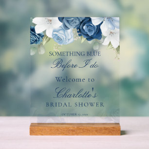 Etwas Blau, bevor ich Brautparty tun Willkommen Acrylschild