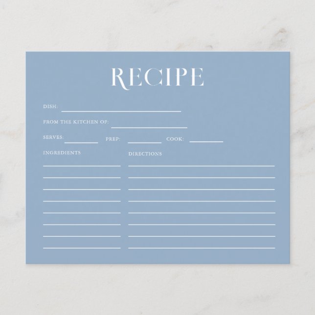 Etwas Blau, bevor ich Bridal Rezept Card tun (Vorderseite)