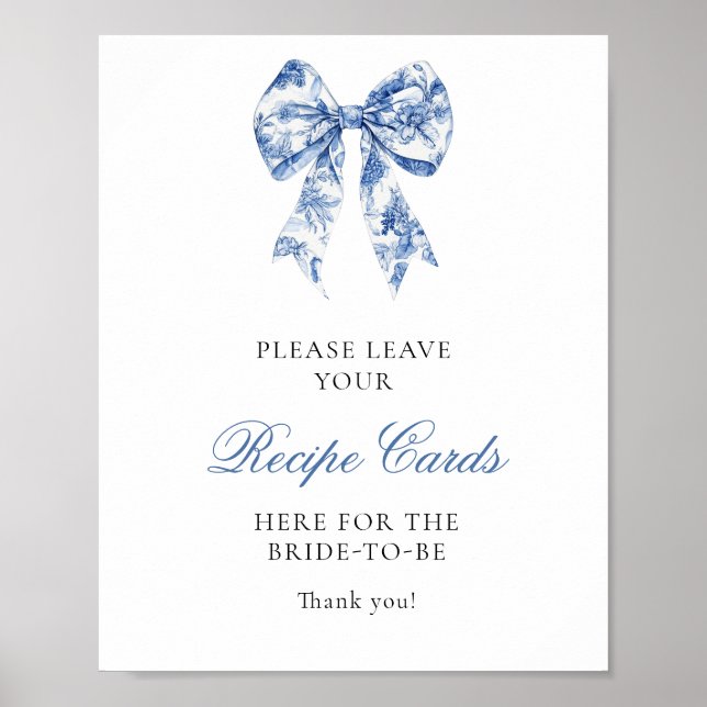 Etwas Blau, bevor ich Bridal Rezept Card tun Poster (Vorne)