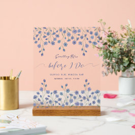 Etwas Blau, bevor ich florales Brautparty mache Acrylschild