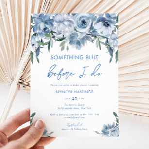 Etwas Blau, bevor ich florales Brautparty mache Einladung