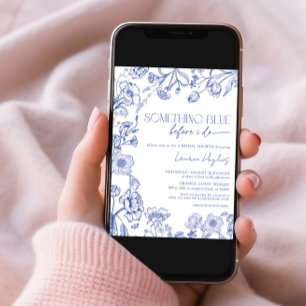 Etwas Blau, bevor ich florales Brautparty mache Einladung