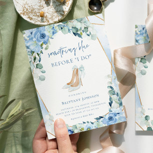 Etwas Blau, bevor ich florales Brautparty mache Einladung