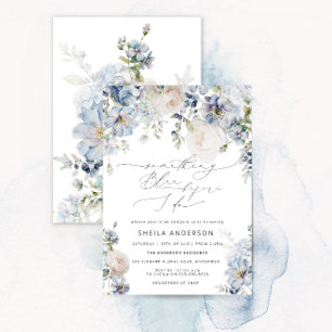 Etwas Blau, bevor ich florales Brautparty mache Einladung