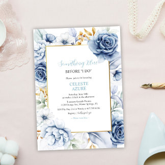 Etwas Blau, bevor ich florales Brautparty mache Einladung