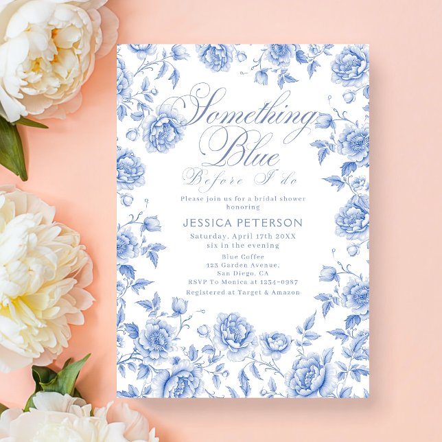 Etwas Blau, bevor ich florales Brautparty mache Einladung (Von Creator hochgeladen)