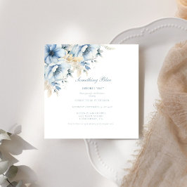 Etwas Blau bevor ich florales Brautparty mache Einladung