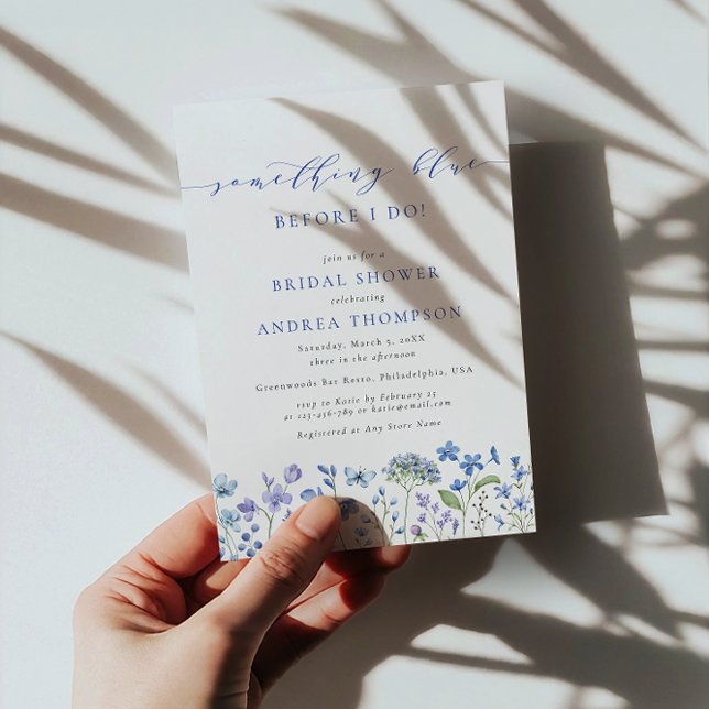 Etwas Blau, bevor ich florales Brautparty mache Einladung (Von Creator hochgeladen)