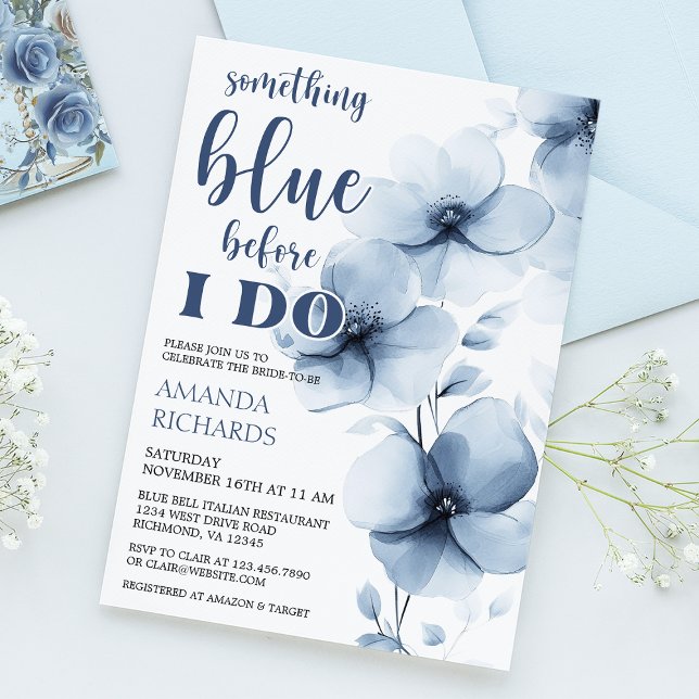 Etwas Blau, bevor ich florales Brautparty mache Einladung (Von Creator hochgeladen)