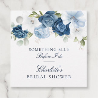 Etwas Blau, bevor ich florales Brautparty mache Geschenkanhänger