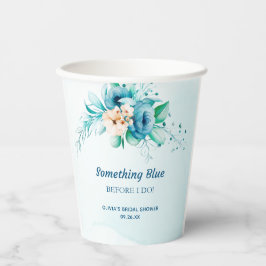 Etwas Blau, bevor ich florales Brautparty mache Pappbecher