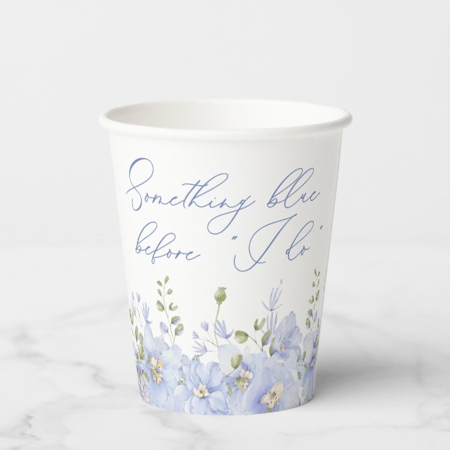 Etwas Blau, bevor ich florales Brautparty mache Pappbecher (Rückseite)