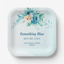 Etwas Blau, bevor ich florales Brautparty mache Pappteller