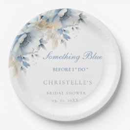 Etwas Blau bevor ich florales Brautparty mache Pappteller