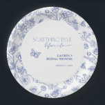 Etwas Blau, bevor ich florales Brautparty mache Pappteller<br><div class="desc">Mit diesen exquisiten Tellern, mit einer zarten Blumentoildarstellung und zeitloser Typografie, lassen Sie Ihr "Something Blue"-Brautparty höher schlagen. Diese Teller, die sich durch ihre Eleganz und ihren Charme auszeichnen, fügen Ihrer Veranstaltung eine raffinierte Touch hinzu und stimmen sich nahtlos mit einem klassischen französisch-inspirierten oder Garden-Party-Thema ab. Sie sind für mühelose...</div>