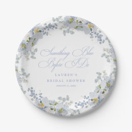 Etwas Blau, bevor ich florales Brautparty mache Pappteller