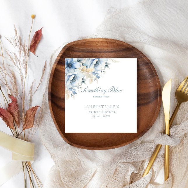 Etwas Blau bevor ich florales Brautparty mache Serviette (Von Creator hochgeladen)