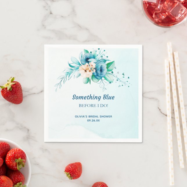 Etwas Blau, bevor ich florales Brautparty mache Serviette (Beispiel)