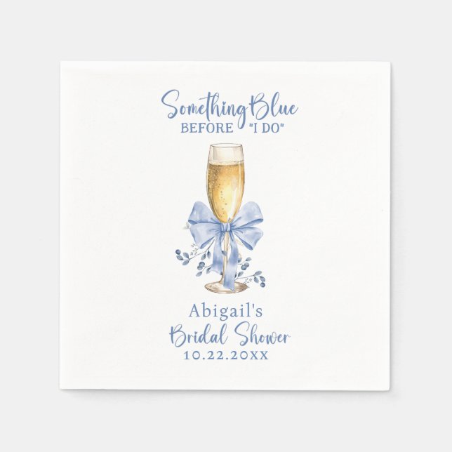 ETWAS BLAU, BEVOR ICH FLORALES BRAUTPARTY TUN SERVIETTE (Vorderseite)