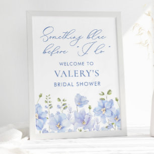 Etwas Blau, bevor ich grün floral Bridal tun Poster