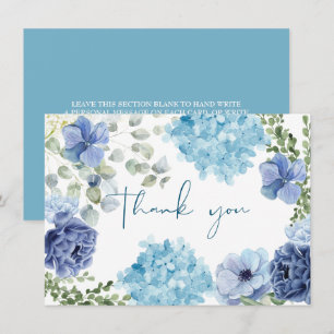 Etwas Blau bevor ich Hydrangea-Brautparty Dankeskarte
