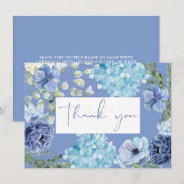Etwas Blau bevor ich Hydrangea-Brautparty Dankeskarte