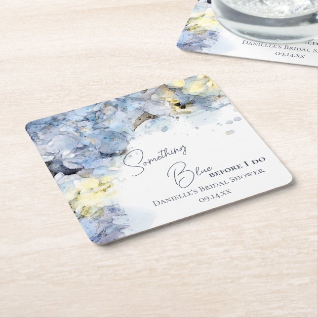 Etwas Blau, bevor ich Hydrangea-Brautparty Rechteckiger Pappuntersetzer (angewinkelt)