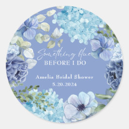 Etwas Blau bevor ich Hydrangea-Brautparty Runder Aufkleber