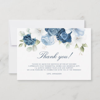 Etwas Blau, bevor ich trostlos blauen floralen Chi Dankeskarte