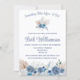 Etwas Blau bevor ich tue! Boho Brautparty Einladung